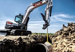 Pictured is the The Bobcat E88 excavator Pictured is the The Bobcat E88 excavator