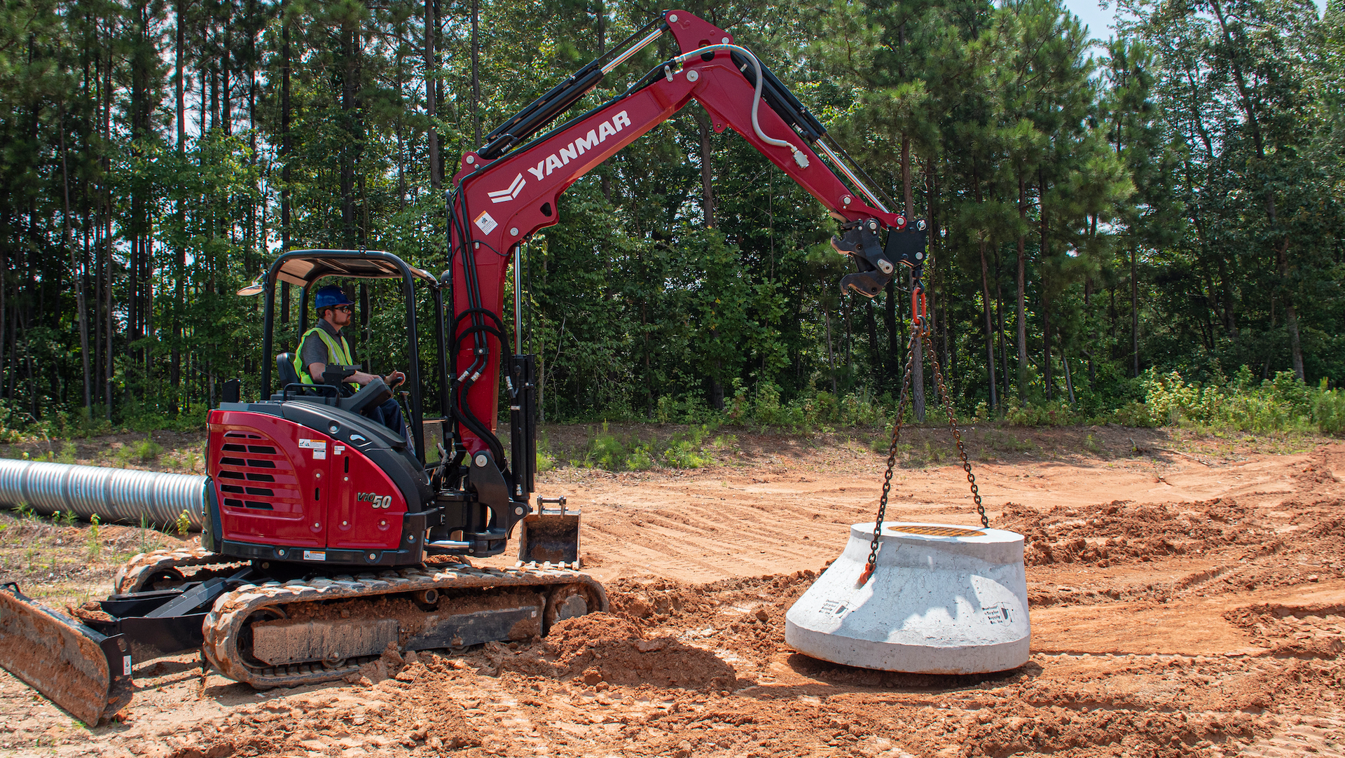 Yanmar Stowable Utility Hook Offers Versatile Lifting for Compact Excavators Rental Equipment