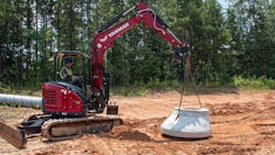 Yanmar's stowable utility hook Yanmar's stowable utility hook