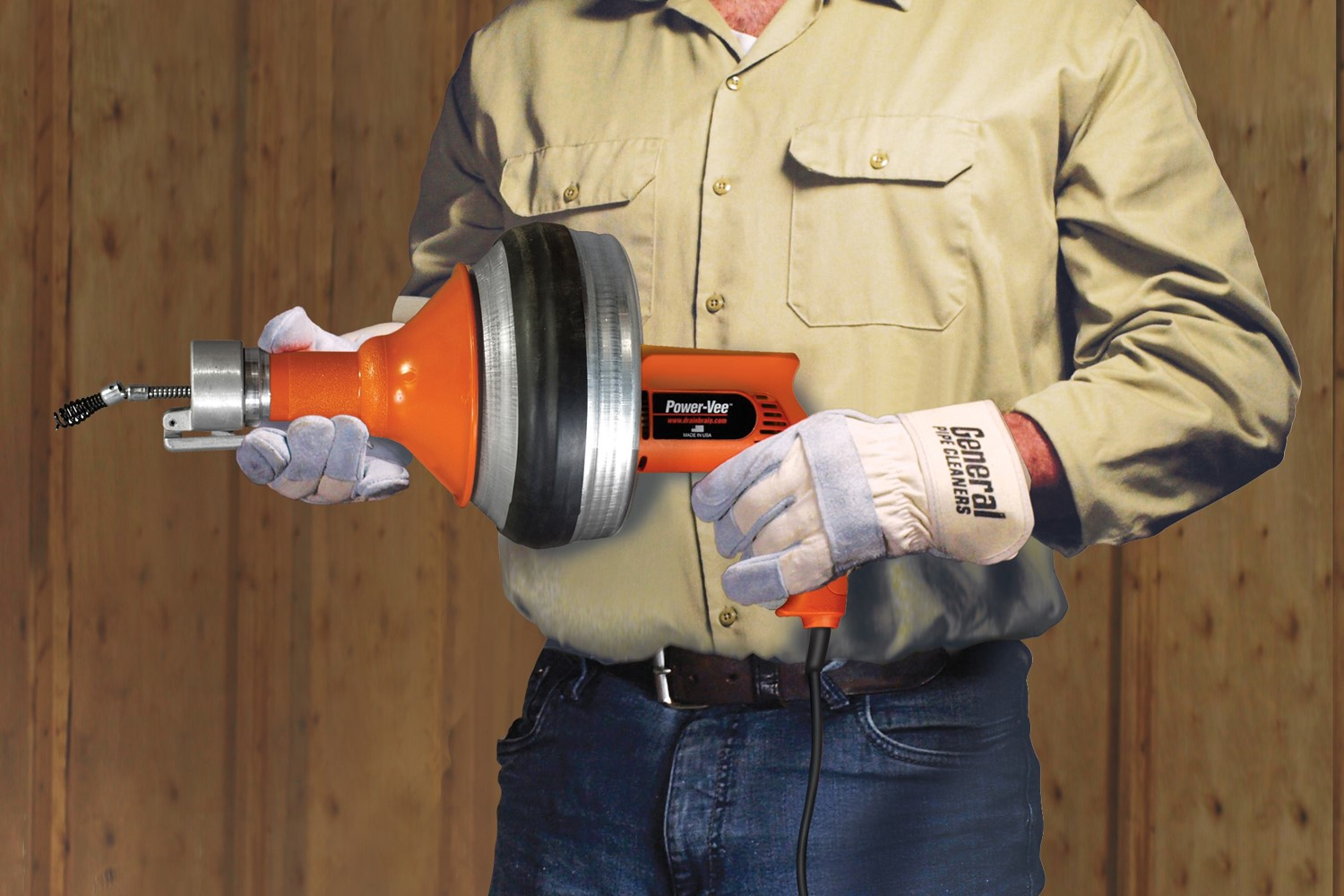 General Pipe Cleaners&rsquo; hand-held Power-Vee drain cleaner