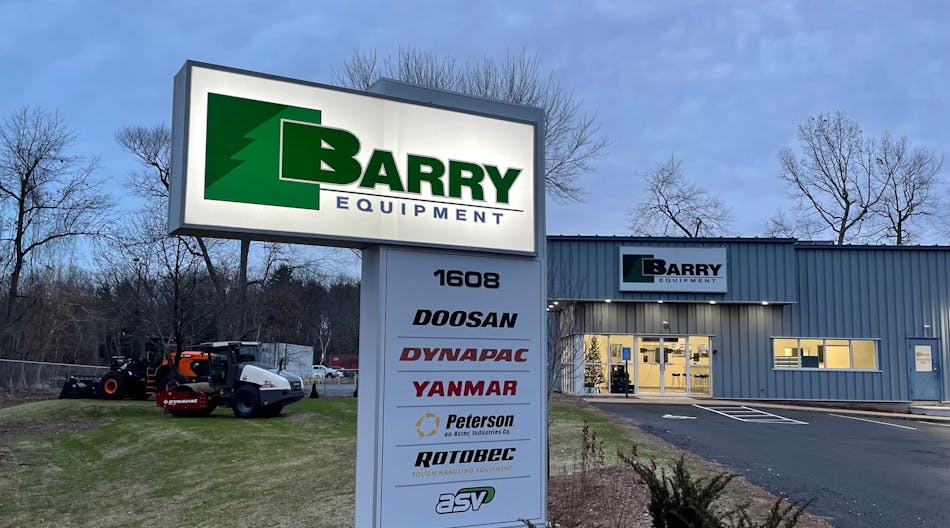 Barry Equipment South Windsor, Conn., front sign