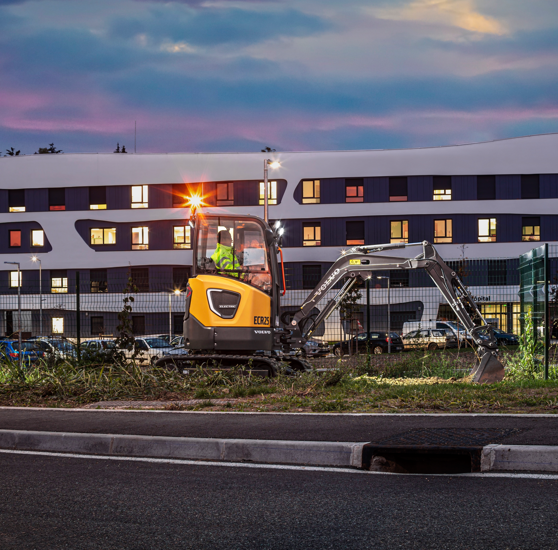 Volvo ECR25 electric compact excavator
