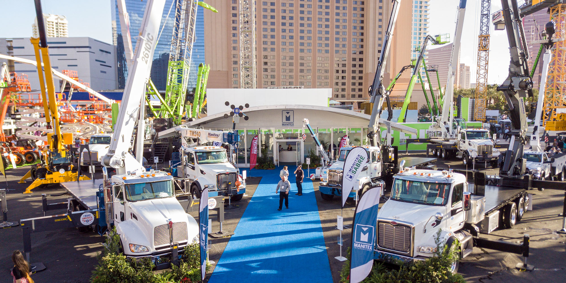 Manitex units at a recent trade show.