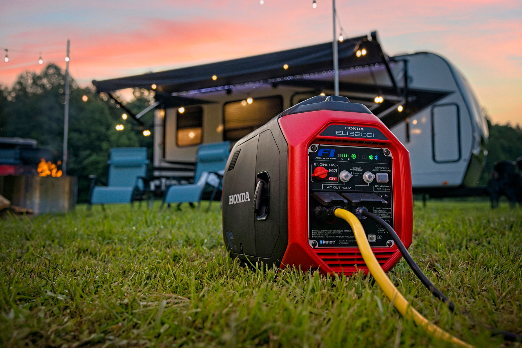 Honda EU3200i Generator RV at Campsite