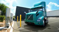 A Volvo Vnr Electric Charges At The High Powered Chargers Available To Fleets At Tec Equipment, Fontana