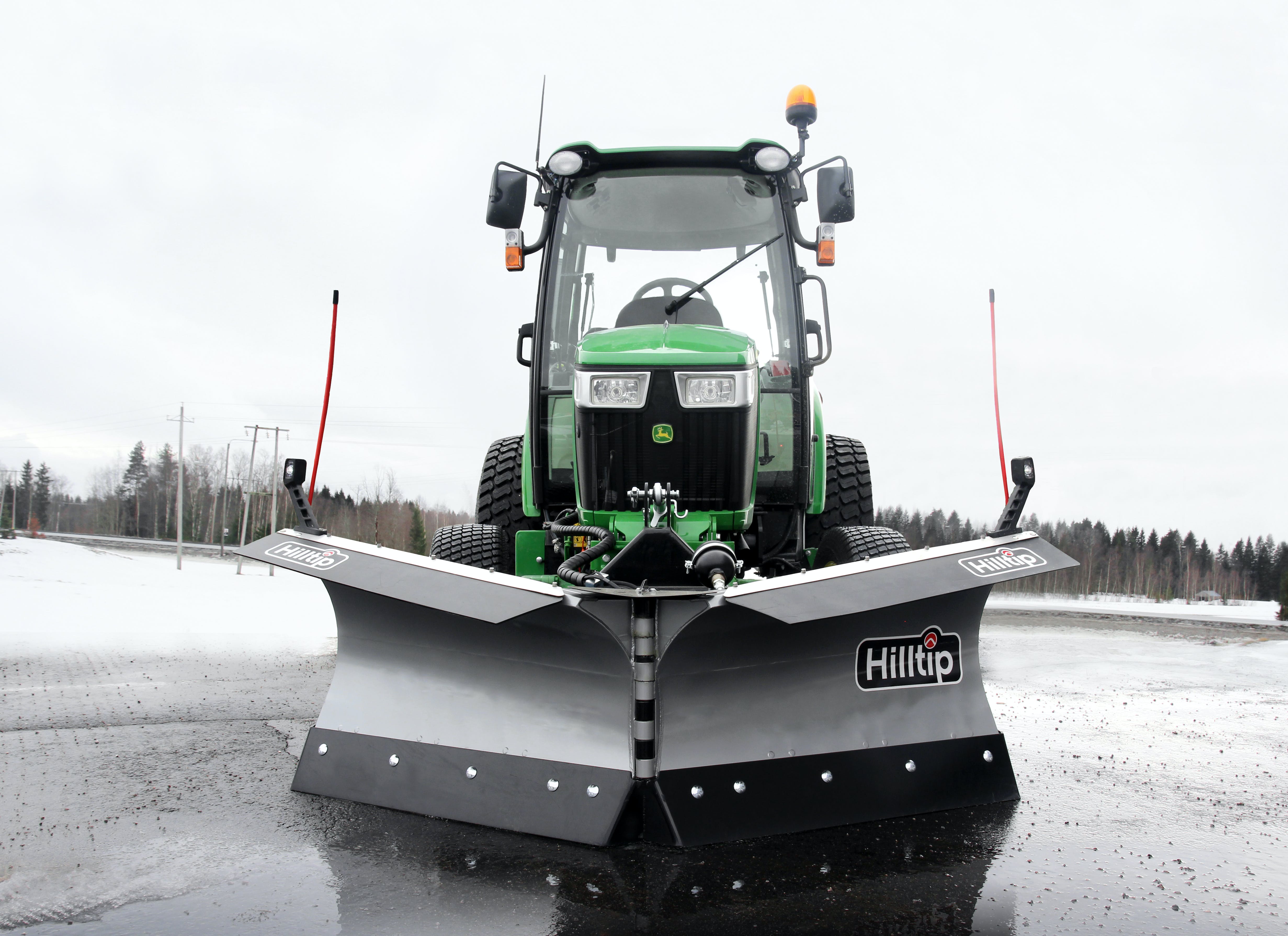 Hilltip Offers New Tractor VPlow with Curved Blades for Snow Removal
