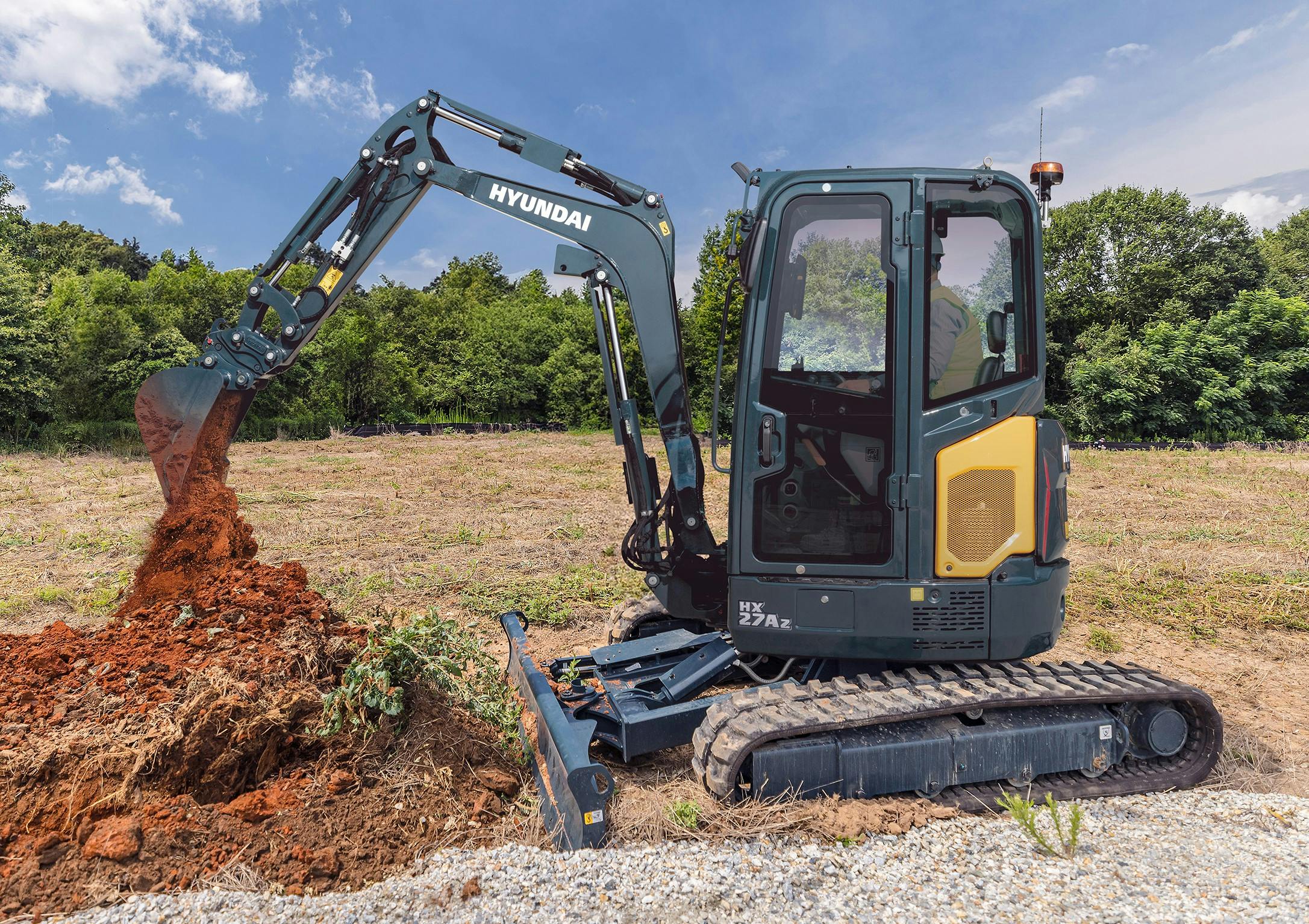 Zero Tail Swing Design Helps The New Hyundai Hx 27 Az Compact Excavator Work Efficiently In Confined Spaces