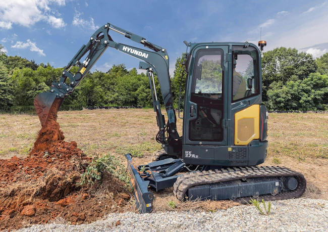 Zero Tail Swing Design Helps The New Hyundai Hx 27 Az Compact Excavator Work Efficiently In Confined Spaces