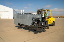 The multi-tank oil skid at work. The multi-tank oil skid at work.