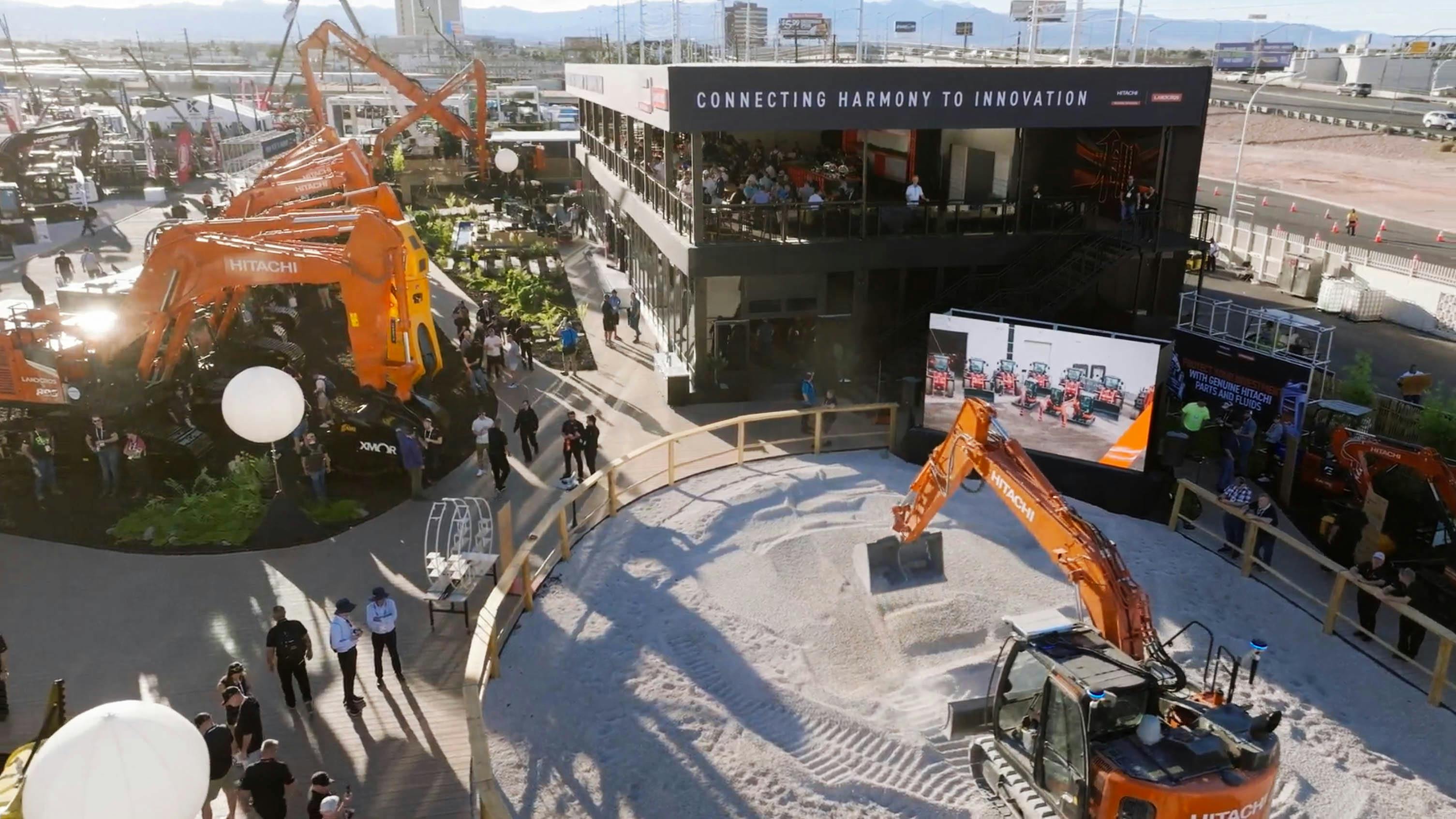 Hitachi's stand at Conexpo 2026.