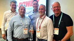 Front row, left to right: Dave Matz, President of ML Holdings (parent company of Power Equipment Company) and Mark Kuhn, Vice President of Construction Sales at Power Equipment Company. Back row, left to right: Melker Jernberg, Head of Volvo CE; Scott Young, Head of Region North America, Volvo CE; Martin Lundstedt, CEO and President of Volvo Group.