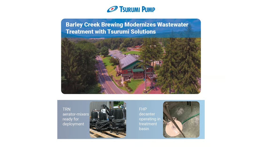 Barley Creek Brewing invested in a larger, fully modernized wastewater treatment facility from Tsurumi Pump.
