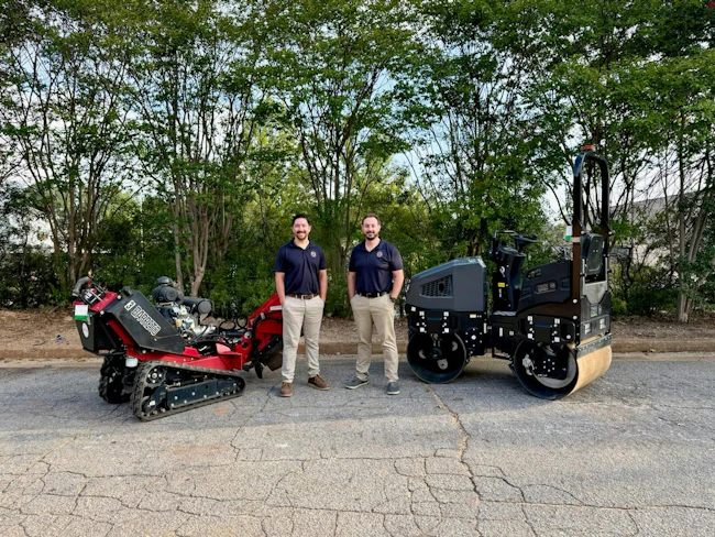 Cooper Douville, left, and Josh Nickell, both grew up around their dads' rental companies and now have teamed up to grow Northside Tool Rentals' presence throughout metro Atlanta.