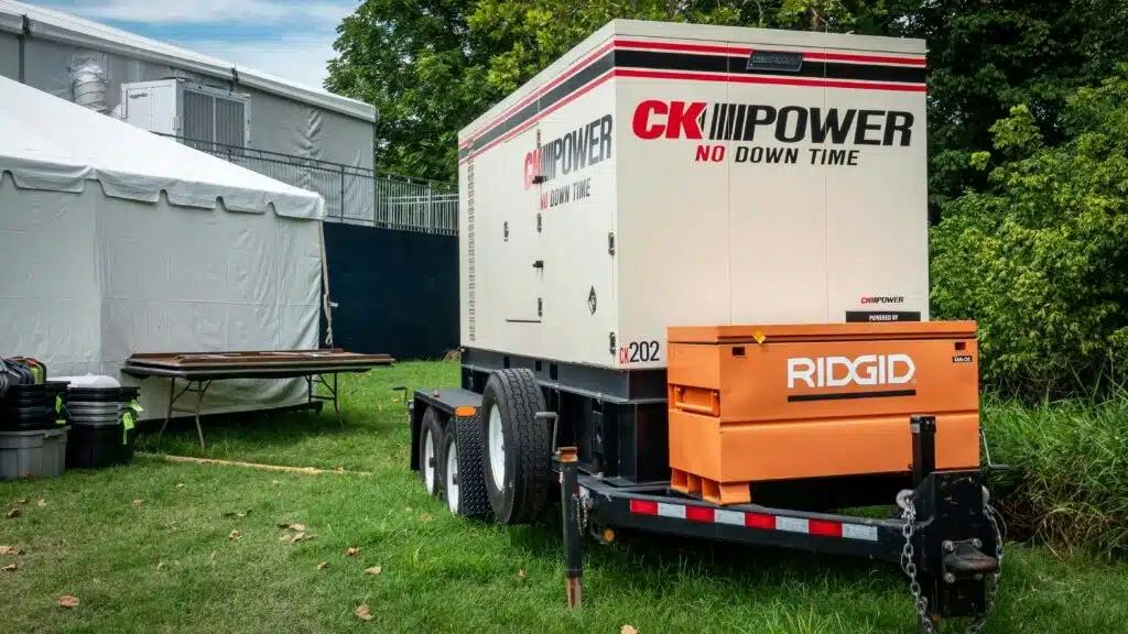 CK Power&rsquo;s 250-kW mobile generators supported temporary power infrastructure at the BMW Championship in St. Louis